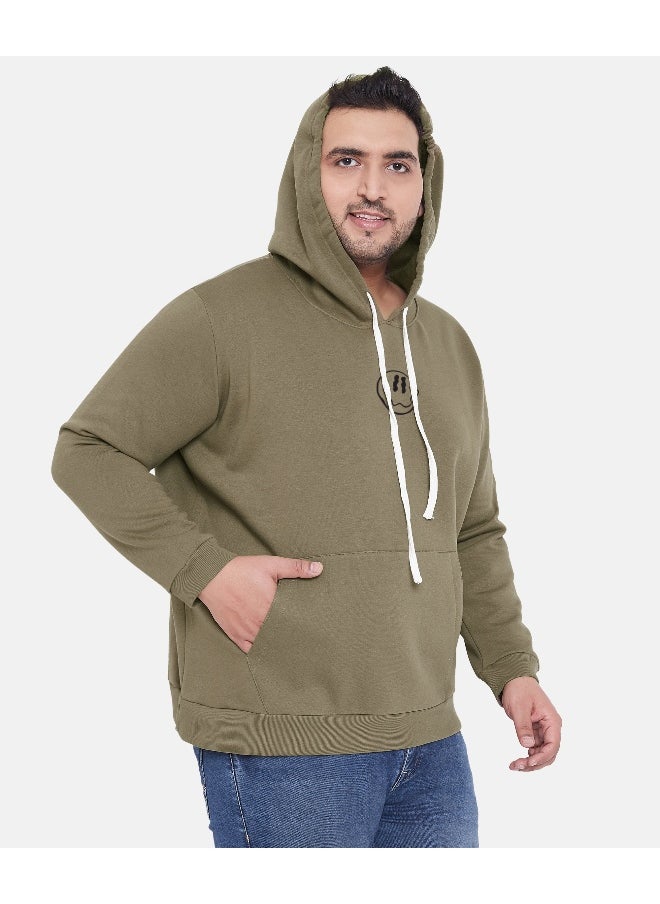 Instafab Plus Men's Olive Green Not In The Mood Hoodie