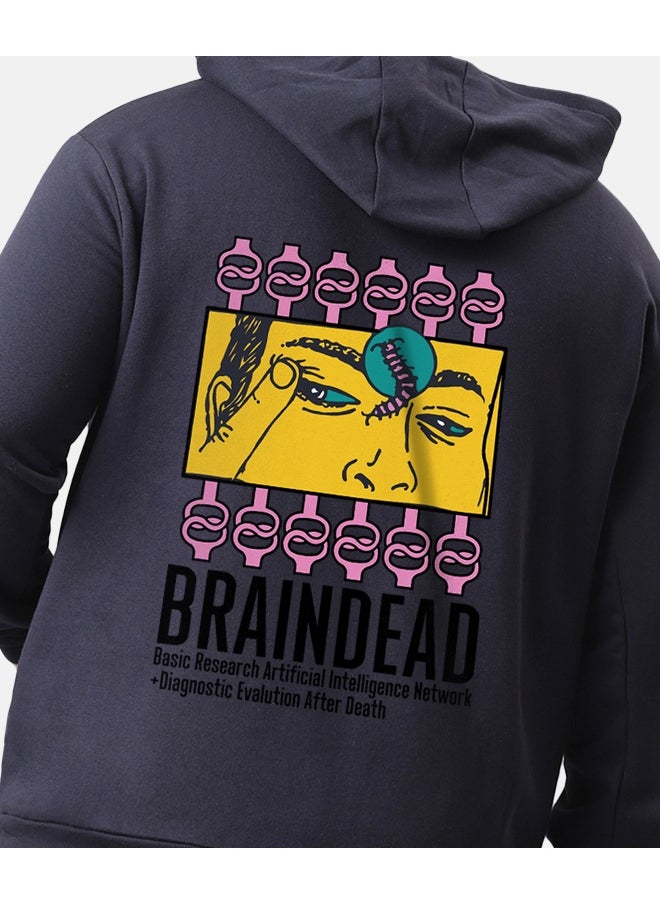 Instafab Plus Men's Navy Blue Braindead Hoodie