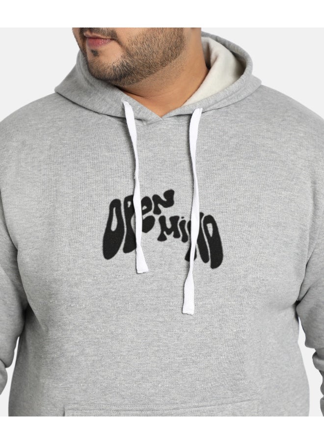 Instafab Plus Men's Grey Open Mind Hoodie