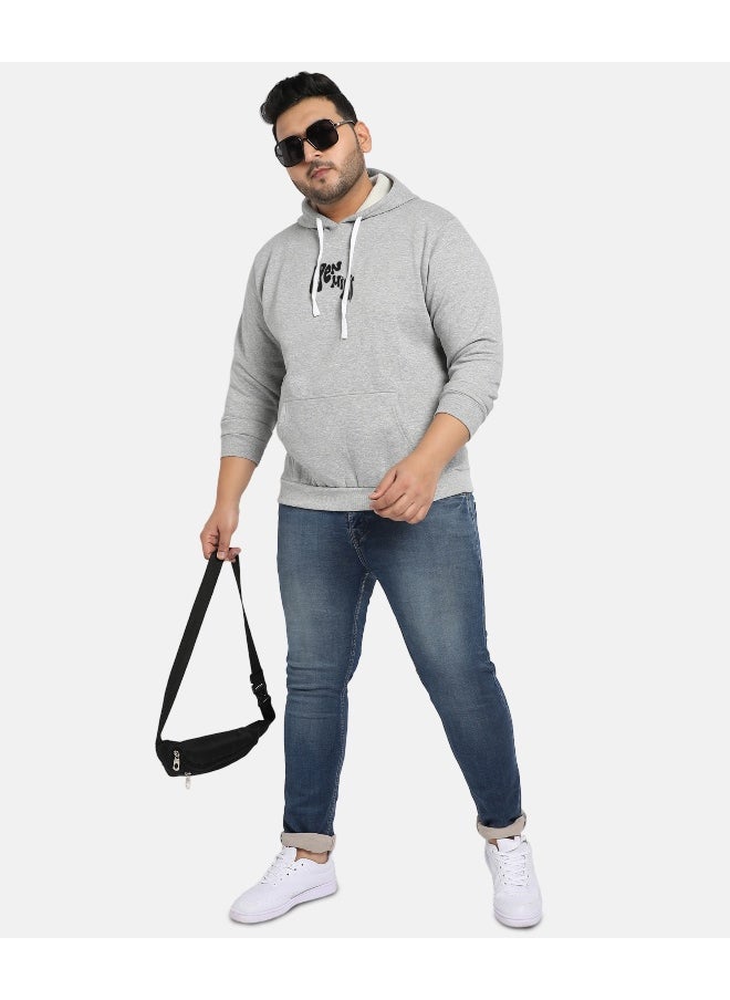 Instafab Plus Men's Grey Open Mind Hoodie