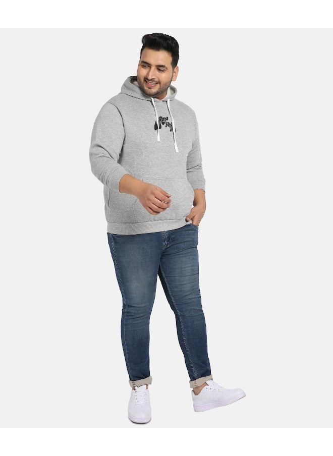 Instafab Plus Men's Grey Open Mind Hoodie