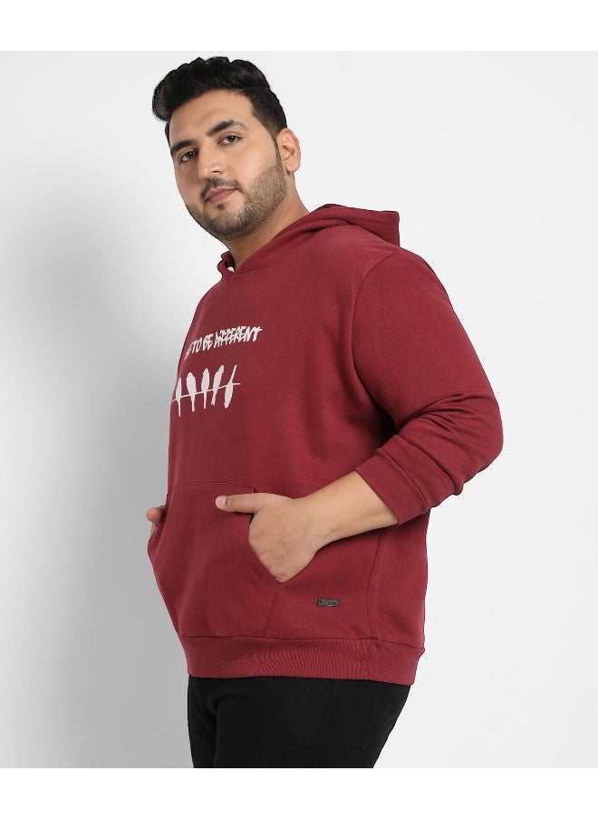 Instafab Plus Men's Maroon Red Dare To Be Different Hoodie With Kangaroo Pocket