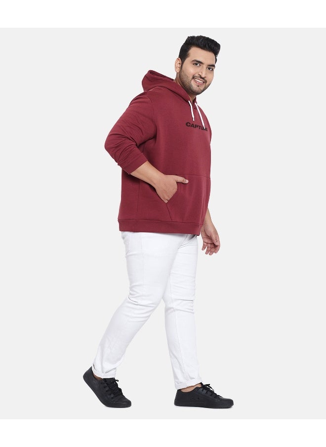 Instafab Plus Men's Wine Red Capture Hoodie