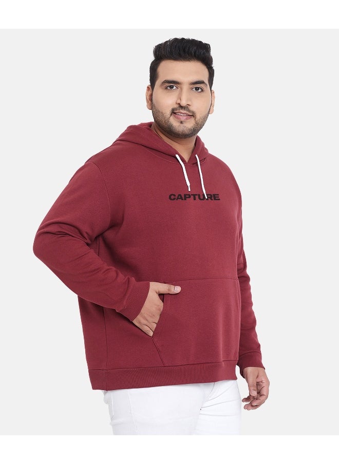 Instafab Plus Men's Wine Red Capture Hoodie