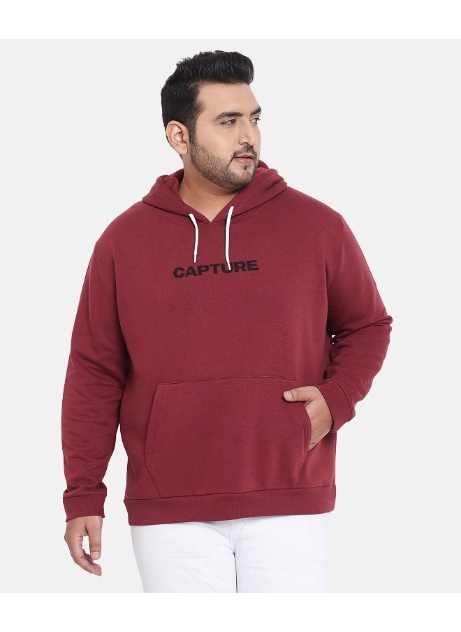 Instafab Plus Men's Wine Red Capture Hoodie