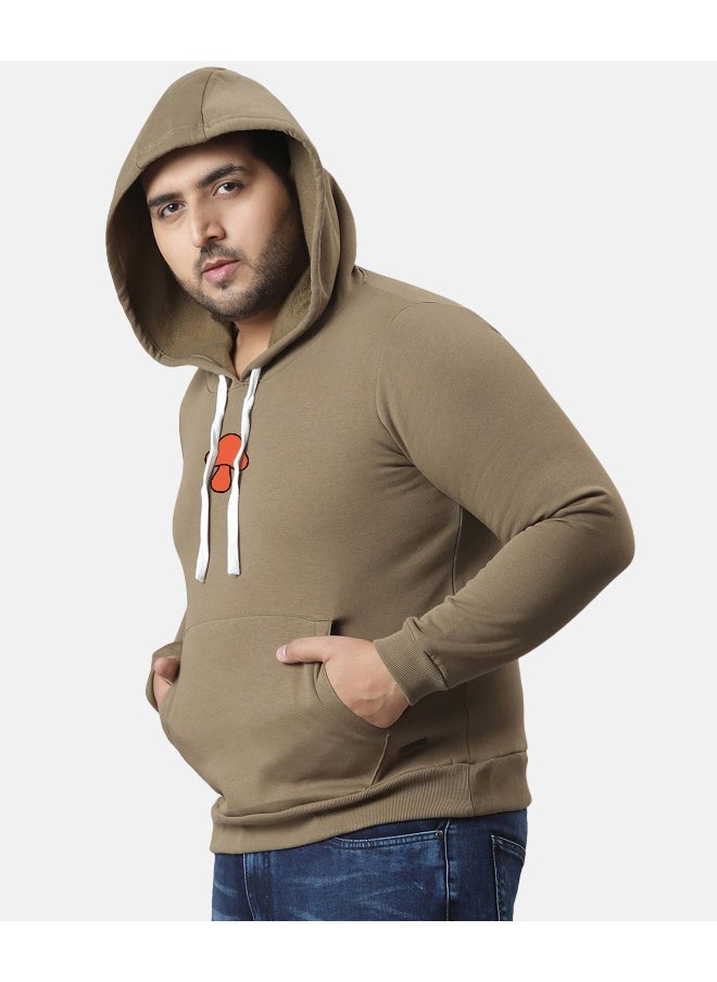 Instafab Plus Men's Olive Green Mushroom Hoodie