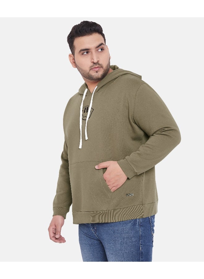 Instafab Plus Men's Olive Green Not In The Mood Hoodie