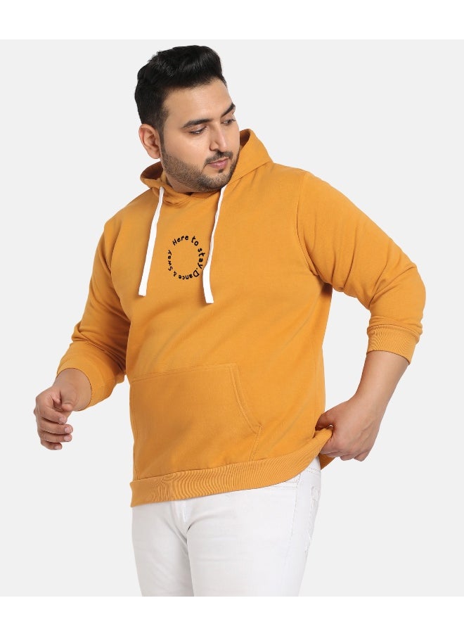 Instafab Plus Men's Mustard Yellow Earth Dance Hoodie