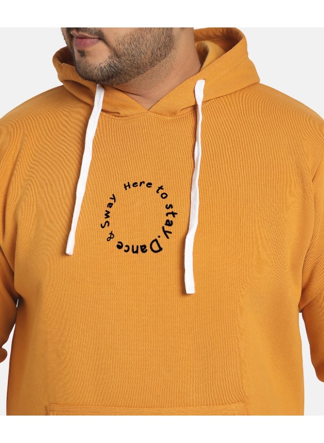 Instafab Plus Men's Mustard Yellow Earth Dance Hoodie