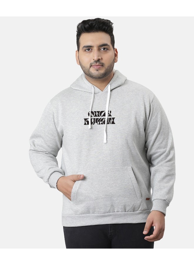 Instafab Plus Men's Grey Only Human Hoodie