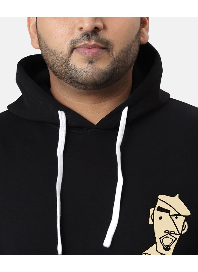 Instafab Plus Men's Jet Black Beret Man Hoodie