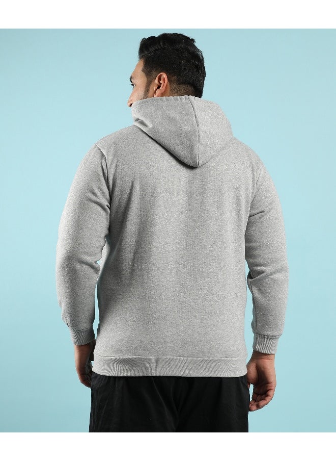 Instafab Plus Men's Light Grey Work Hard Stay Humble Hoodie