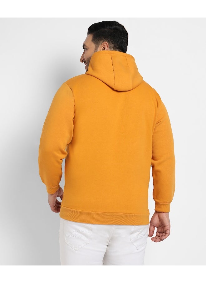 Instafab Plus Men's Mustard Yellow All I Need Hoodie With Kangaroo Pocket