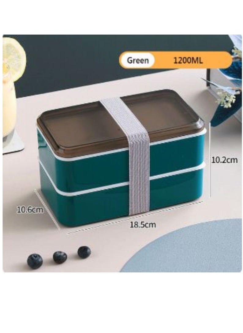 1200ml Portable BPA Free Lunch Box Set for Picnics Women Kitchen Food Storage Containers for Office Workers Microwave Safe with Unique Designs