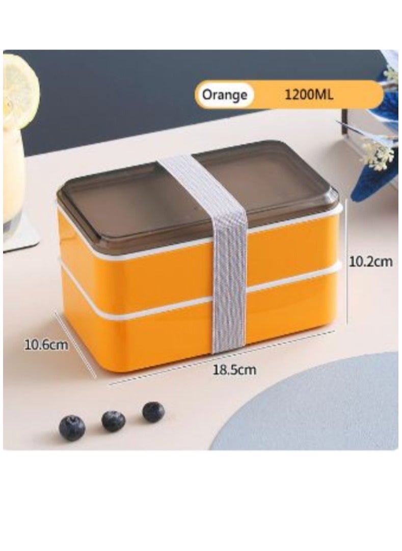 1200ml Portable BPA Free Lunch Box Set for Picnics Women Kitchen Food Storage Containers for Office Workers Microwave Safe with Unique Designs