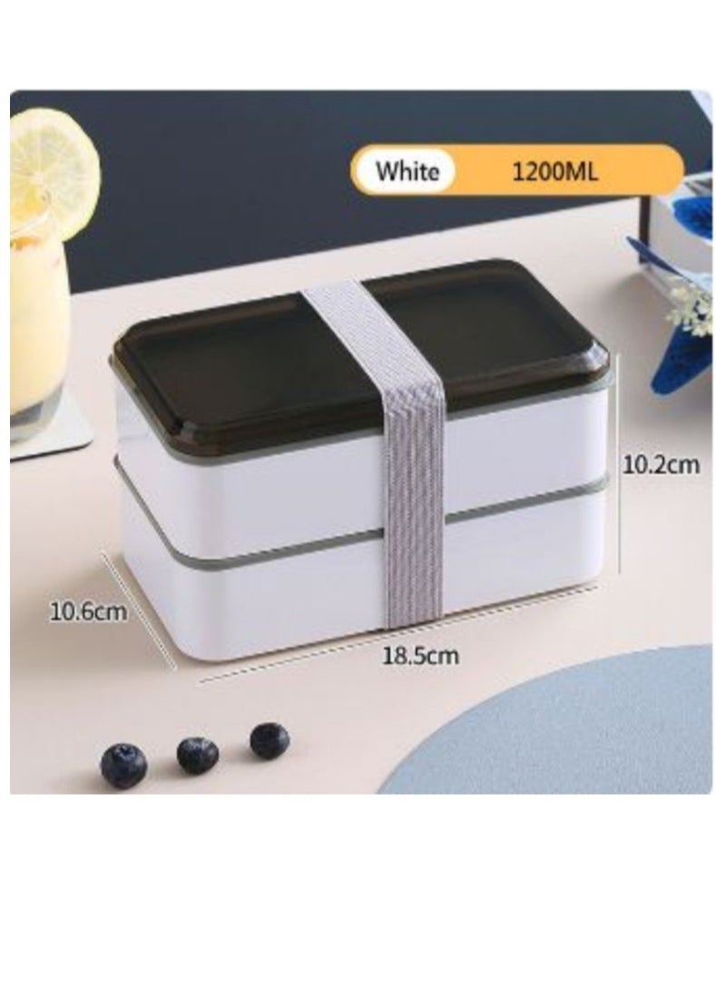 1200ml Portable BPA Free Lunch Box Set for Picnics Women Kitchen Food Storage Containers for Office Workers Microwave Safe with Unique Designs