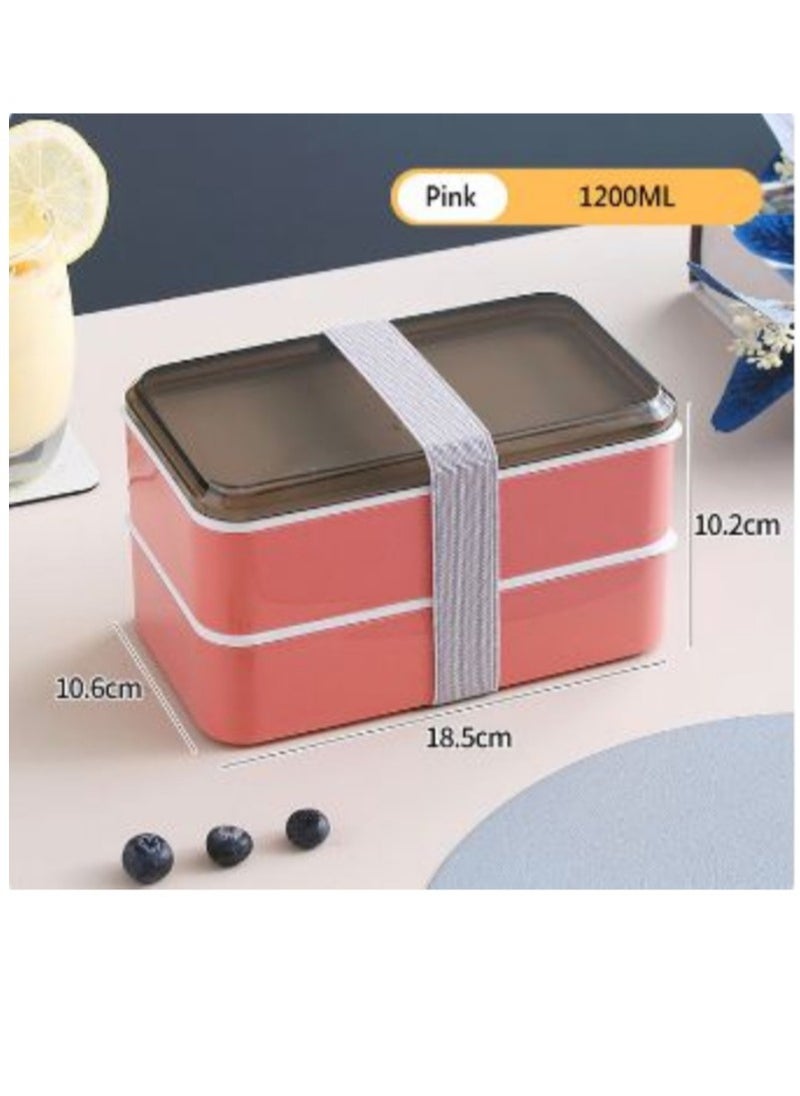 1200ml Portable BPA Free Lunch Box Set for Picnics Women Kitchen Food Storage Containers for Office Workers Microwave Safe with Unique Designs