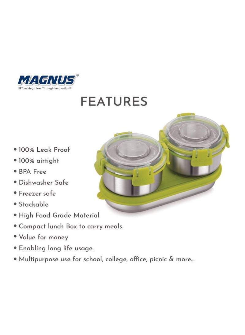 Magnus Avanza 3 Prime - stainless steel leakproof lunch box with klip lock and insulated bag