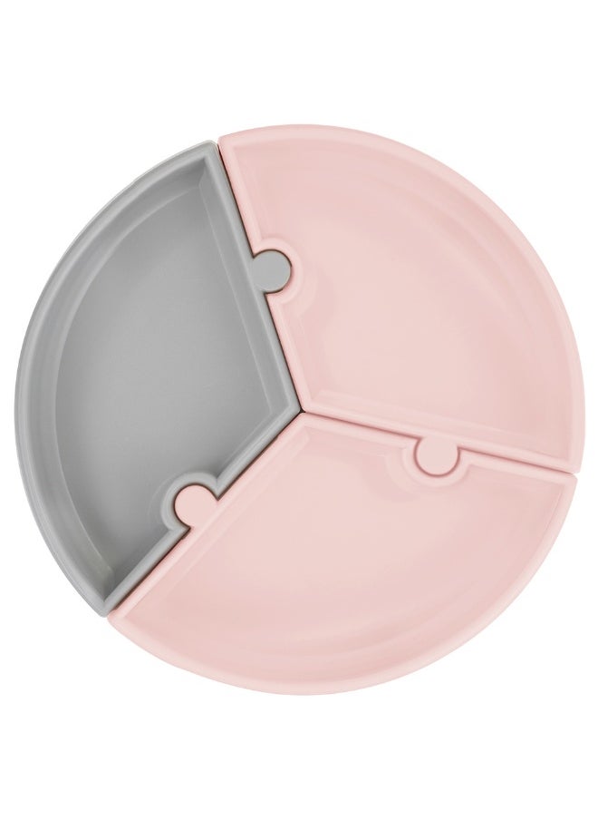 Puzzle Plate  Pinky Pink/Powder Grey