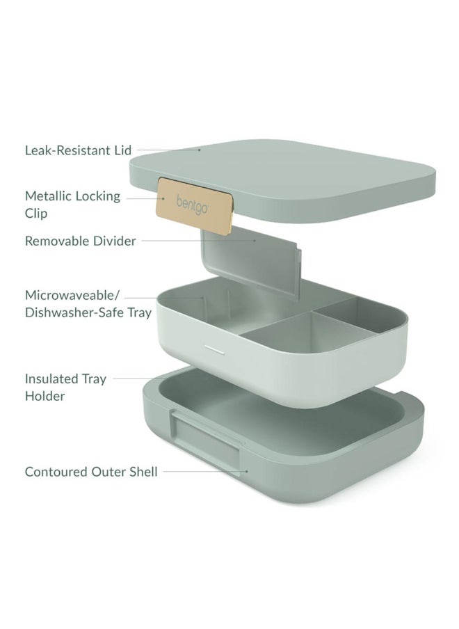 4 Compartments Modern Adult Lunchbox 850ML, Green