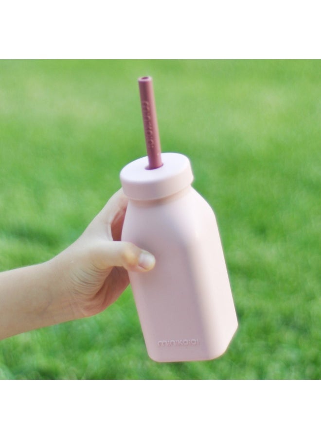 Bottle And Straw  Pinky Pink/Powder Grey