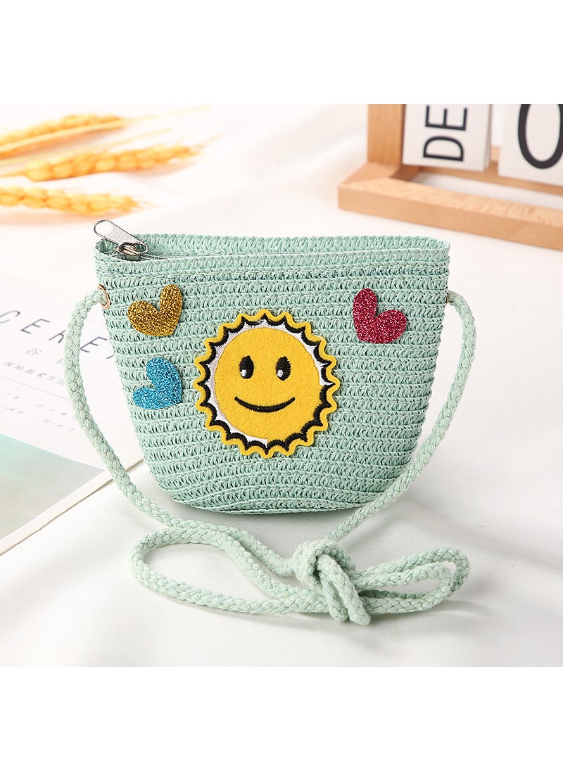 Girls Trendy Crossbody Mini PurseLove smiling face Green Love smiling face Green