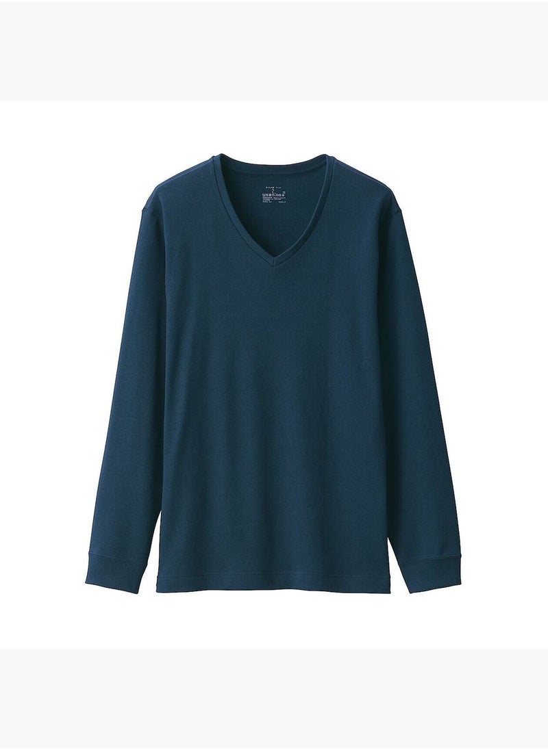 Warm Cotton And Wool V Neck Long Sleeve T-Shirt