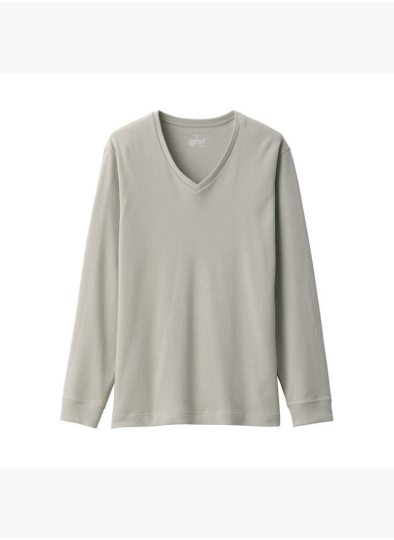 Warm Cotton And Wool V Neck Long Sleeve T-Shirt