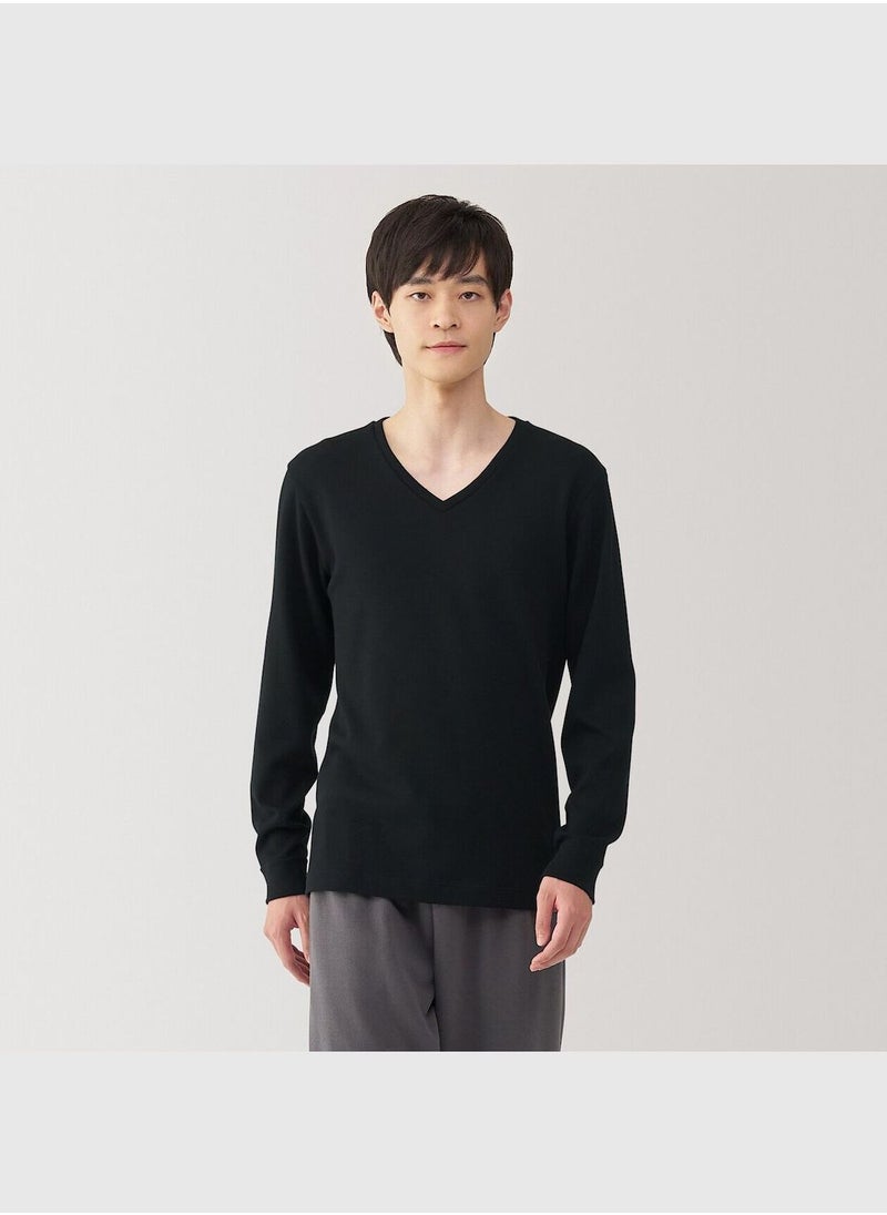 Warm Cotton And Wool V Neck Long Sleeve T-Shirt