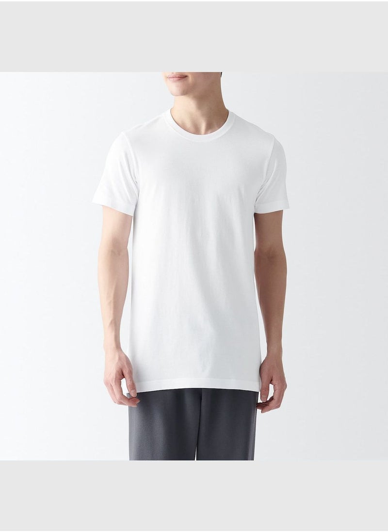 Side Seamless Cotton Crew Neck T-Shirt - 2 Pcs