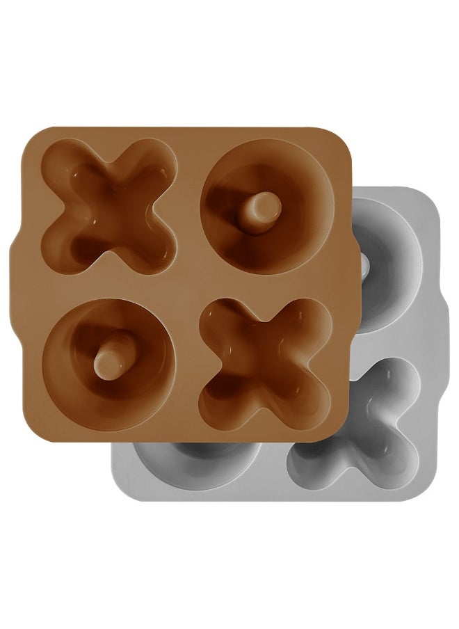 XOXO Cake Silicone Mold 2pcs  Woody Brown/Powder Grey