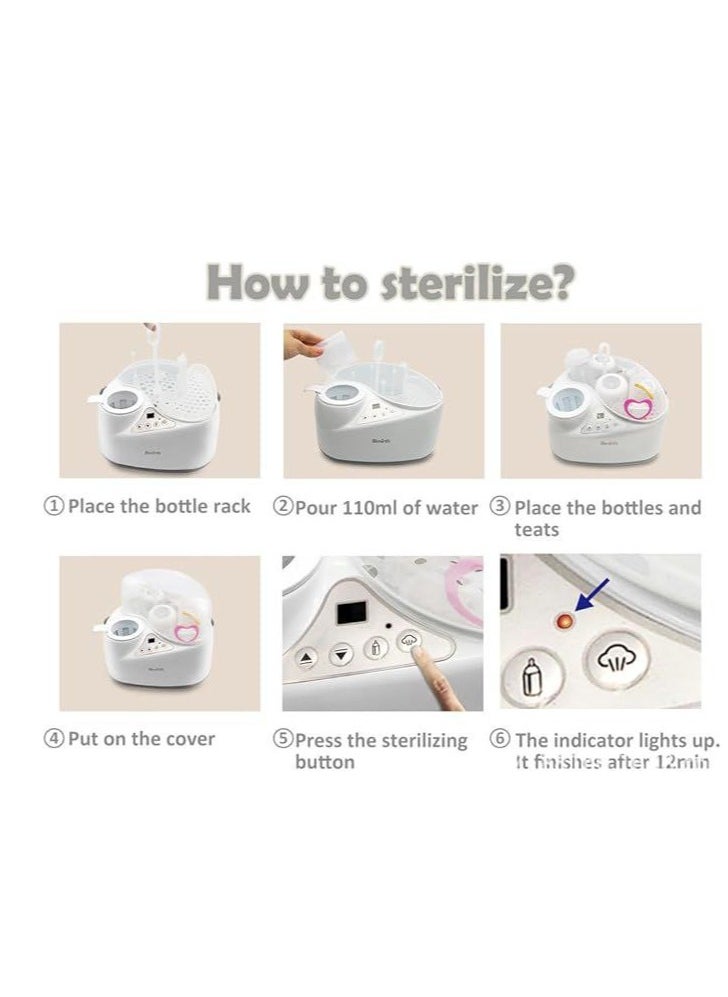 4 In 1 Baby Milk Bottle Sterilizer And Warmer Multi-Functional And Space-Saving Warmer Heater Sterilizer & Storage Of Bottles