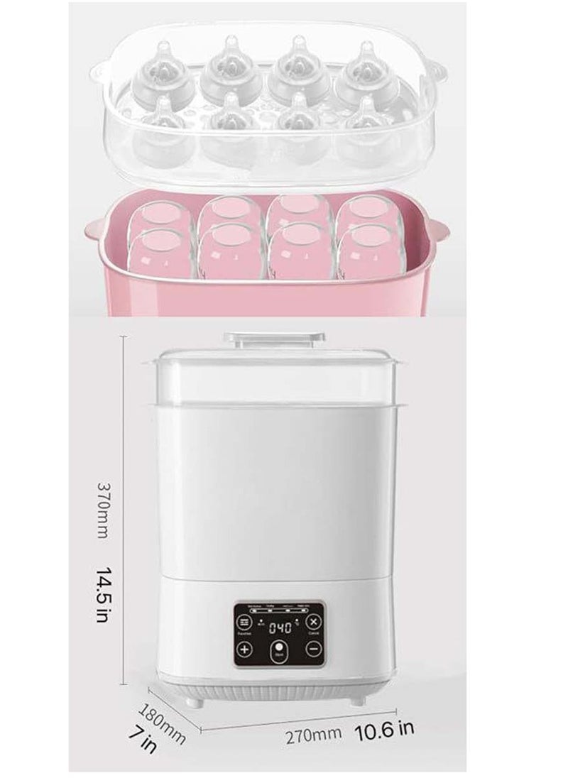 Baby Bottle Sterilizer, Electric Steam Bottle Sterilizer and Dryer, 4-in-1 Baby Bottle Sanitizer Universal Fit for All Baby Items Accessories, white