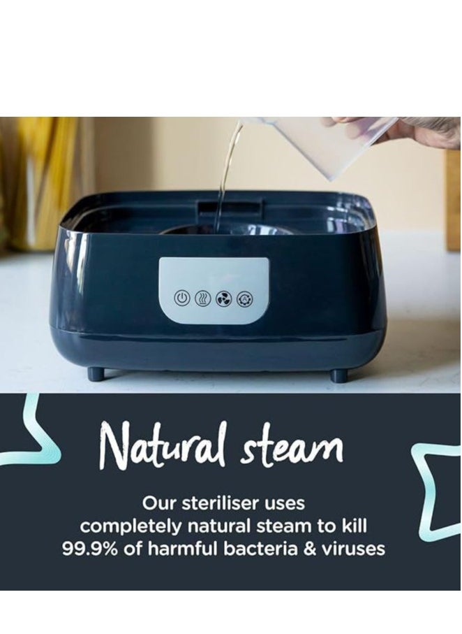 Advanced Electric Steam Steriliser And Dryer, Black, Upto 6 Bottles, 3 Different Functions