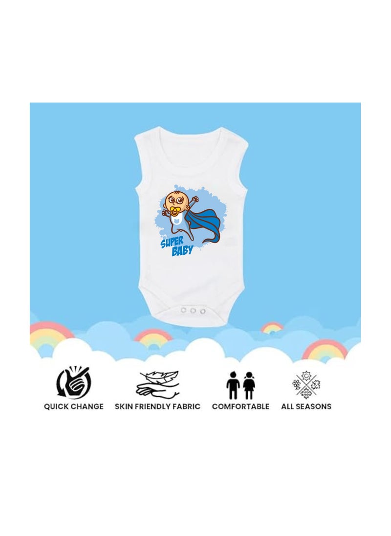 Sleeveless Baby Romper Set For Boys-Pack Of 4 Soft Cotton Rompers-Cute Outfits For Newborns And Toddlers With Snap Closure-Gift For Baby Boys