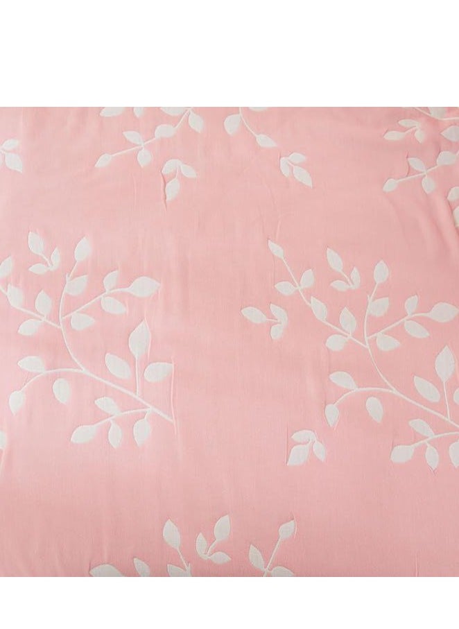 Cotton Throw Blanket, Single Size Thin Bed Blanket, 6 Layer Soft Cotton Yarn, For Sofa Bed Naps, 150x200cm,(Foliage Pink)