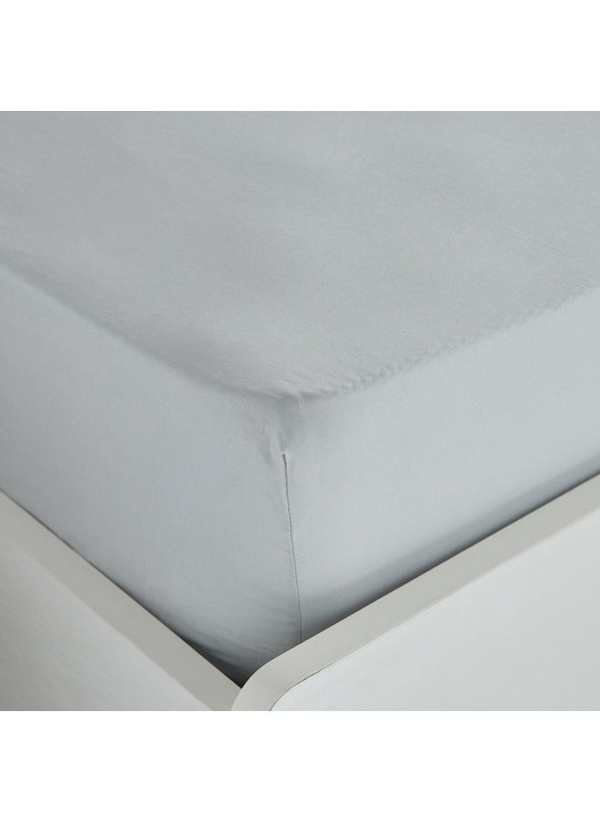 Essential Cotton Double Fitted Sheet 140 x 200 x 36 cm