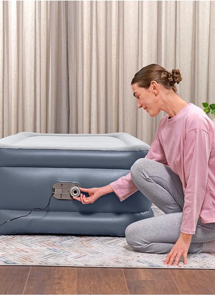 Air Mattress Twin with Built-in AC Pump and Antimicrobial Coating, Bestway 75
