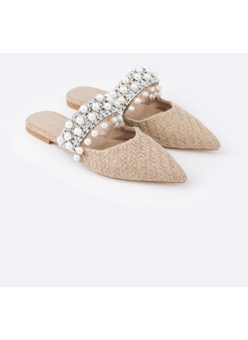 Fomax Wicker Pearled Women's Slippers