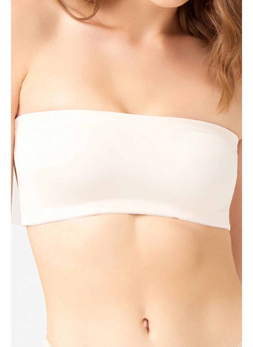 COTTONHILL Cream Strapless Crop Top Bustier