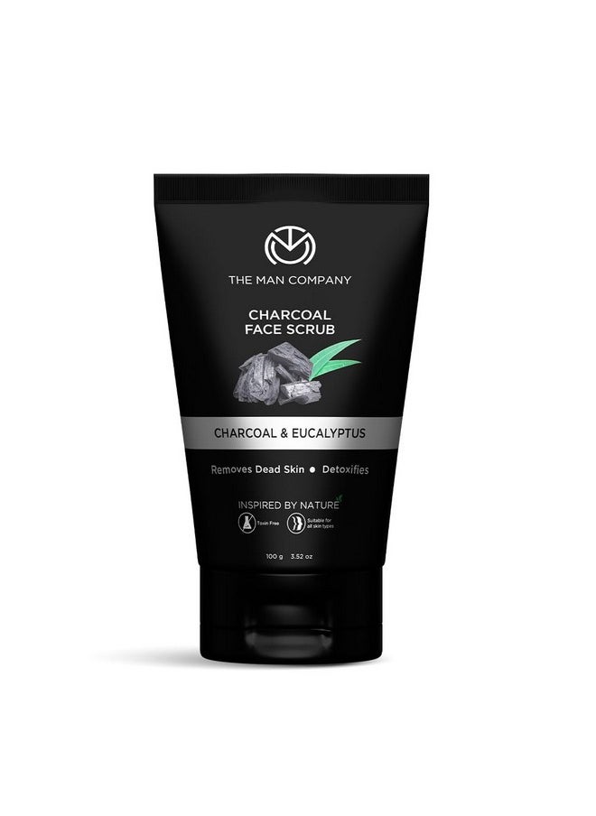 The Man Company Natural Charcoal Face Scrub with Lemongrass and Eucalyptus - 3.5 Oz. | Skin Exfoliating & Detox, Anti Acne, Blackhead removing Face Scrub