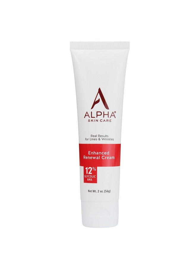 Alpha Skin Care Enhanced Renewal Cream | Anti-Aging Formula | 12% Glycolic Alpha Hydroxy Acid (AHA) | Reduces the Appearance of Lines & Wrinkles | For Normal to Dry Skin | 2 Ounce (Pack of 1)