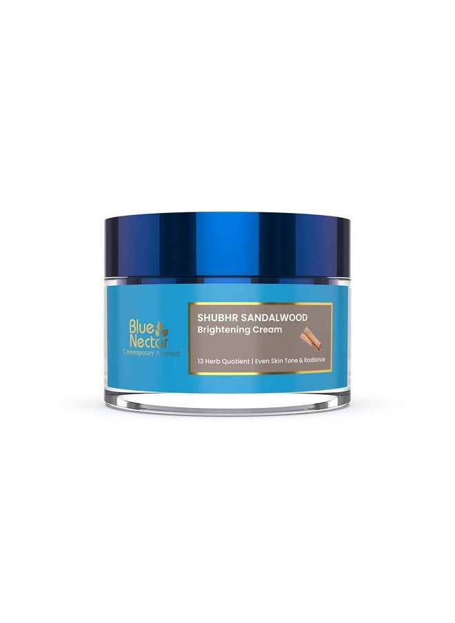 Blue Nectar Daily Moisturizer for Face | Authentic Sandalwood, Turmeric, Manjistha & Ashwagandha Radiance Cream for Face | Plant Based Cream for Visibly Glowing Skin (Women, 13 Herbs, 1.7 oz)