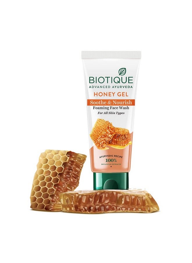 Biotique Bio Honey Gel Hydrating Face Wash For All Skin Types, 100 Ml 3.38 fl. Oz. I Enriched with Honey Powerful Cleanser, Boosts Skin Tone