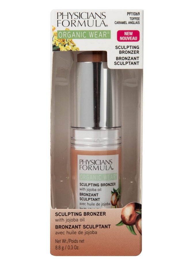 Physicians Formula Organic Wear All Natural Sculpting Face Bronzer Makeup Stick Toffee, Dermatologist Approved