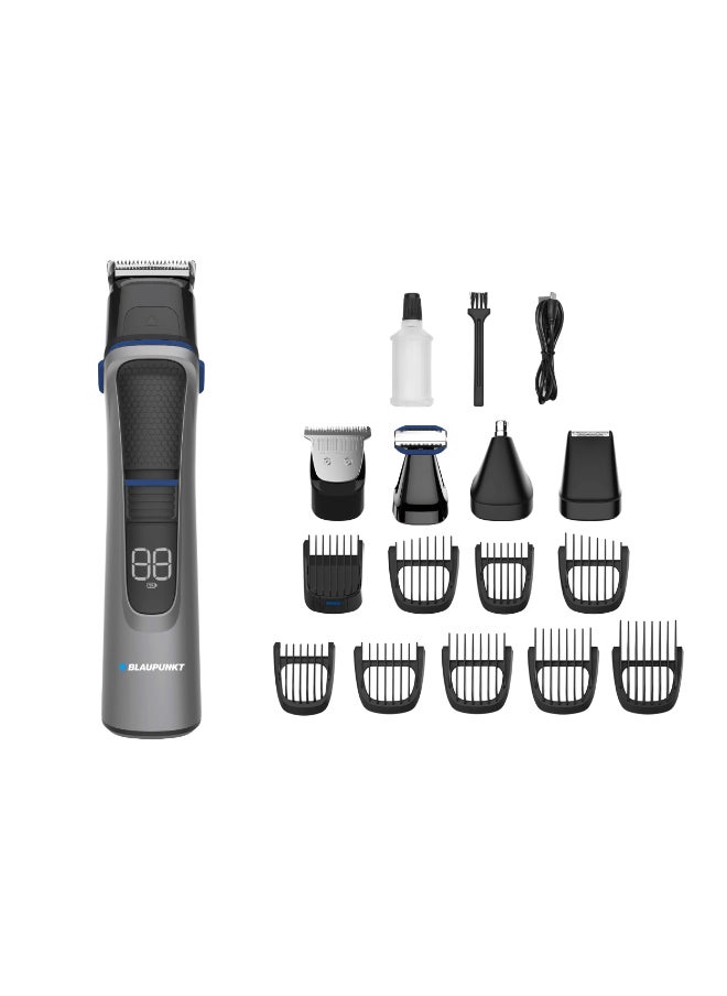 Blaupunkt 14 In 1 Trimmer And Shaver Kit, 3 Trimmer Heads, Micro Shaver, Body Groomer, Lcd Display, Srm614