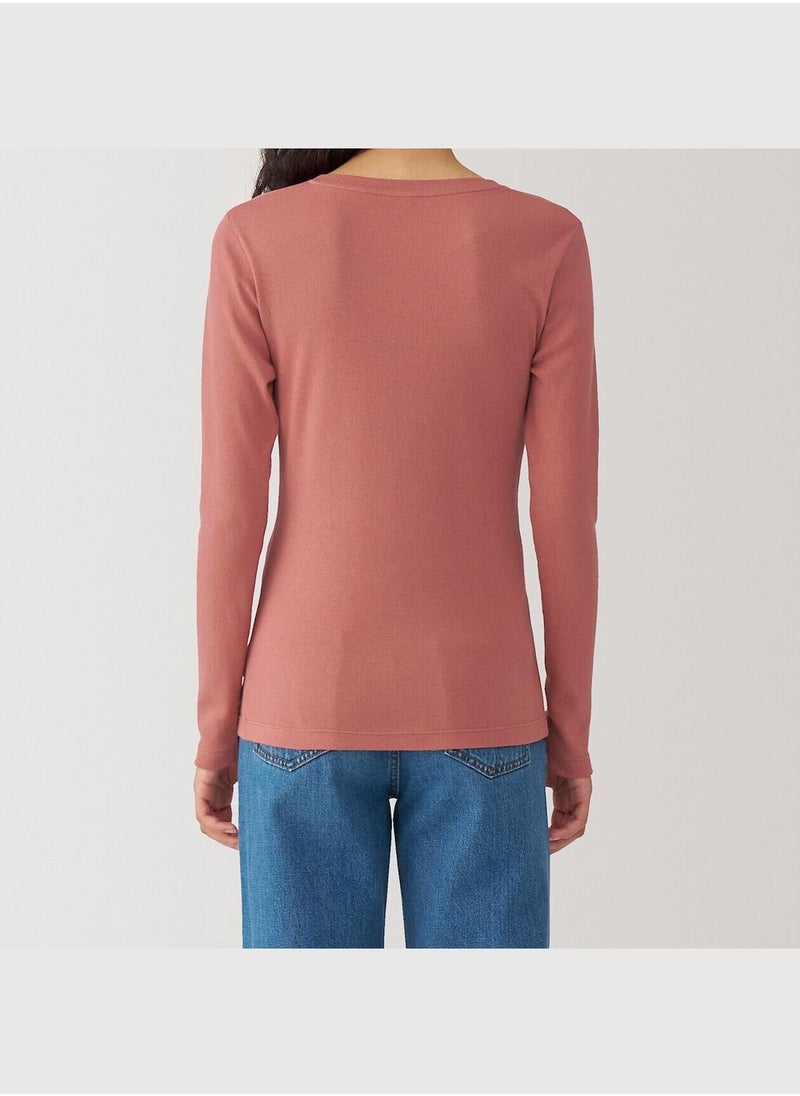 Soy Fiber Blend Ribbed Turtle Neck Long Sleeve T-Shirt