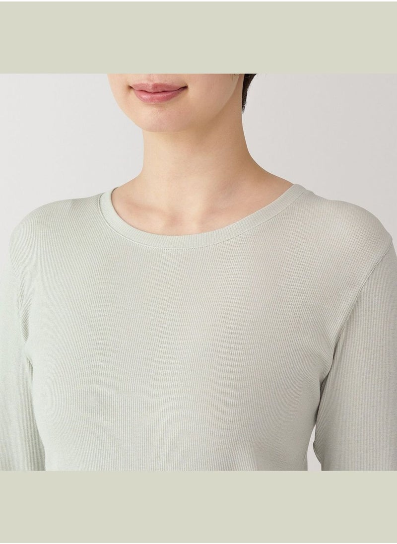 Soy Fiber Blend Ribbed Turtle Neck Long Sleeve T-Shirt