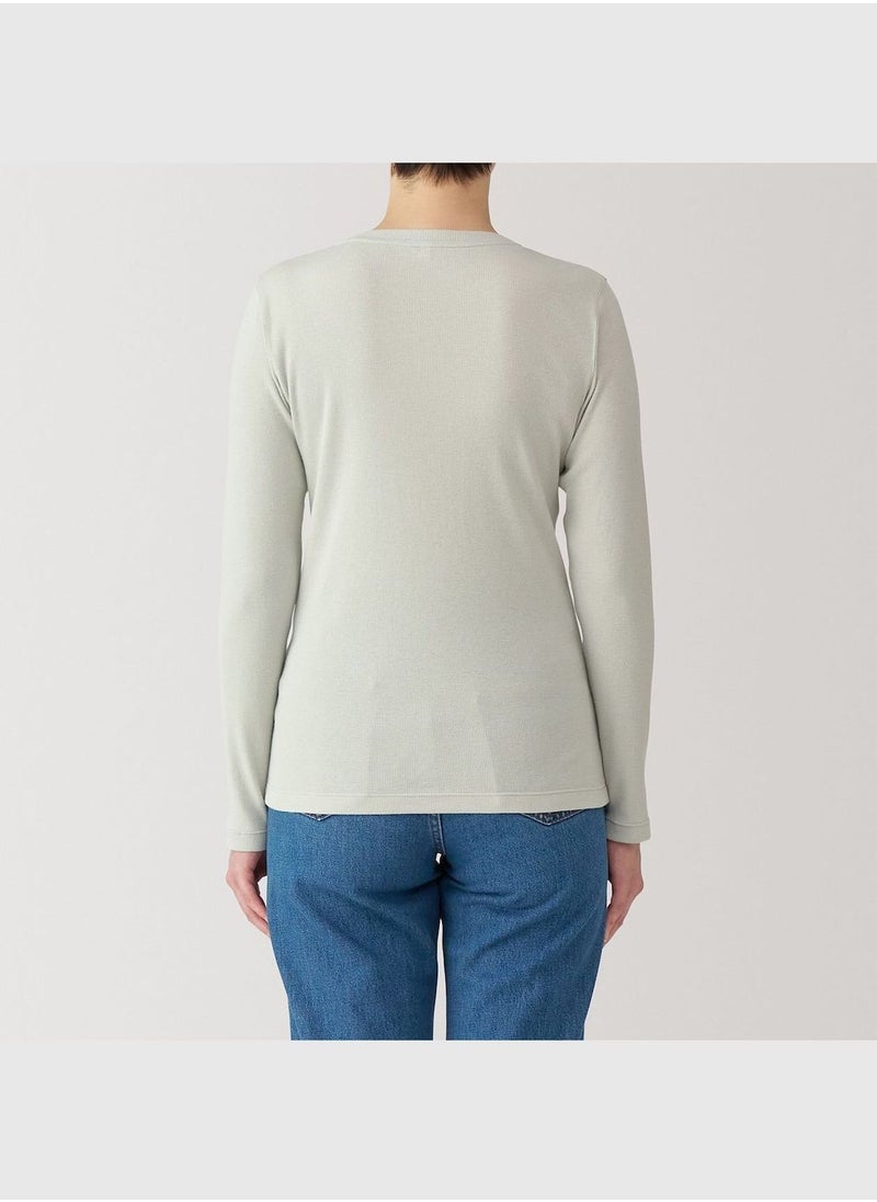 Soy Fiber Blend Ribbed Turtle Neck Long Sleeve T-Shirt