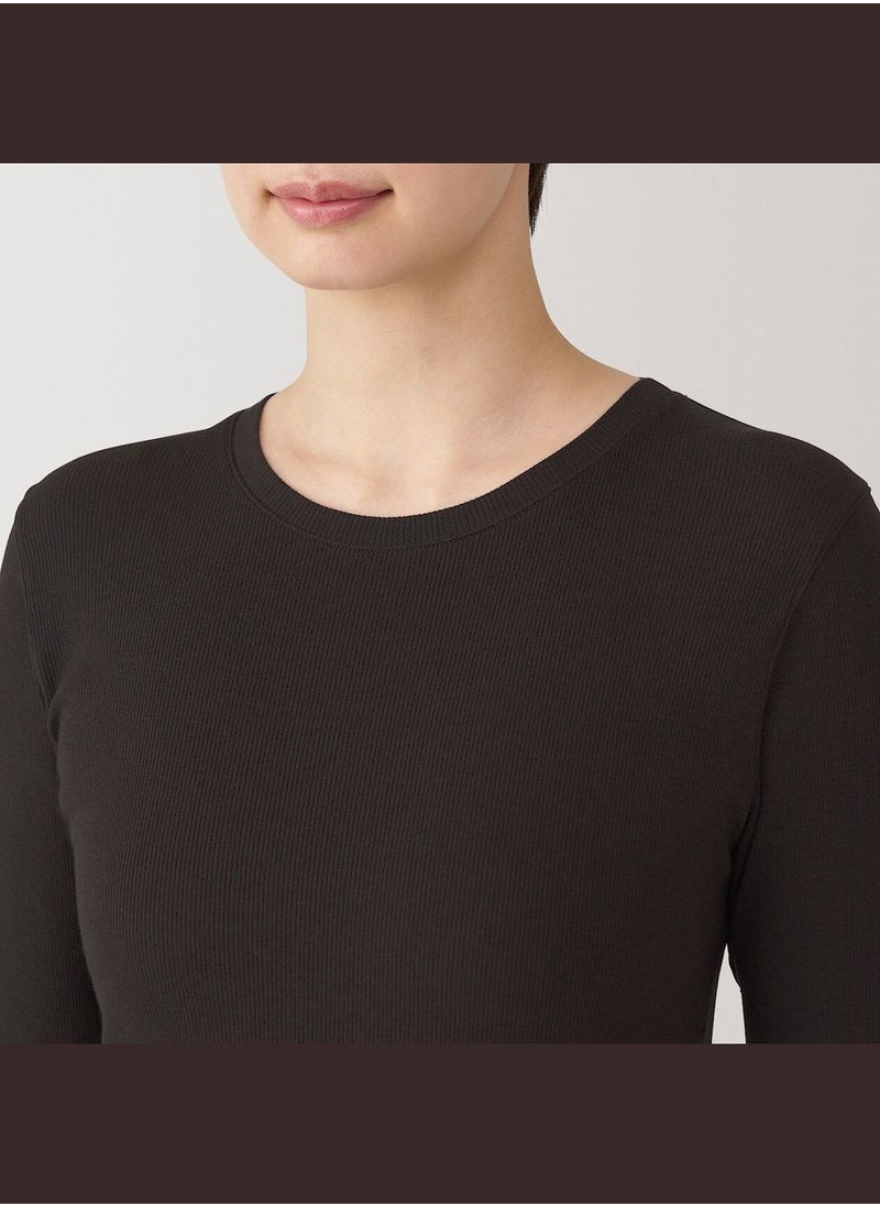 Soy Fiber Blend Ribbed Turtle Neck Long Sleeve T-Shirt